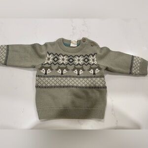 Hema Green Sweater | Fox Print | Unisex | 12M (EU 80) | Great Condition